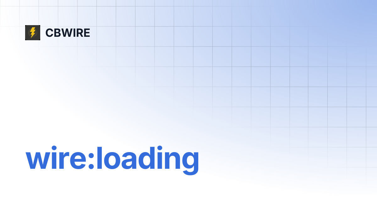wire:loading | CBWIRE
